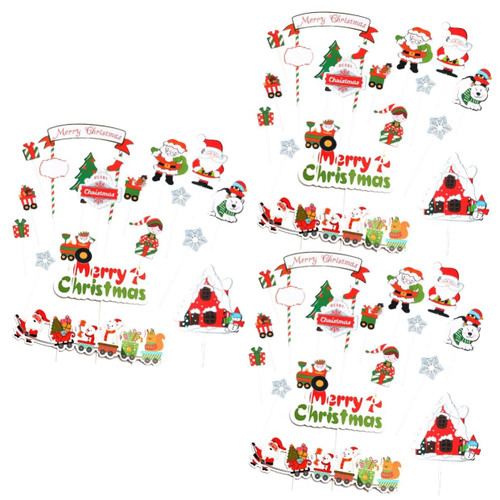 Abaodam 15 Sets Christmas Cake Topper Cows Xmas Cake Decorations Snowman Cupcake Topper Xmas Cupcake Topper Picks Xmas Cake Picks Christmas Decor Picks for Cake Plastic Muffin Paper Cup