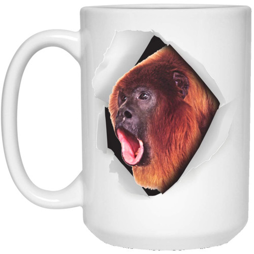 Funny Howler Monkey Gifts For Animal Lovers Women Christmas 2023 Gifts Coffee Mug White 15 Oz
