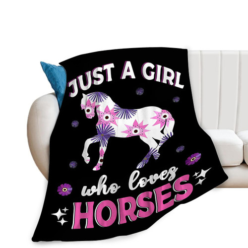 Horse Blanket Super Soft Cozy Warm Cute Horse Plush Throw Blanket Fuzzy Fleece Just A Girl Who Loves Horse Bedding Blanket Gifts for Kids Girls Boys Women 40"X50" Horse Blanket Super Soft Cozy Warm Cute Horse Plush Throw Blanket Fuzzy Fleece Just A Girl Who Loves Horse Bedding Blanket Gifts for Kids Girls Boys Women 40"X50"