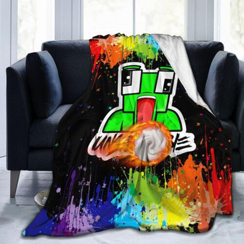 Km10 3D Printed Game Blankets Ultra Soft Flannel Throw Blanket All Season Cartoon Blanket Sofa Living Room Bedding 4-50"x40"