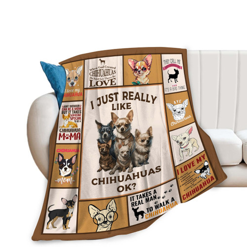 Chihuahua Throw Blanket Cartoon Chihuahua Blanket Gifts for Boys Girls Kids Adults Super Soft Cozy Plush Fleece Warm Chihuahua Dog Print Blanket Decor for Living Room Couch Dorm Office 40''X50''