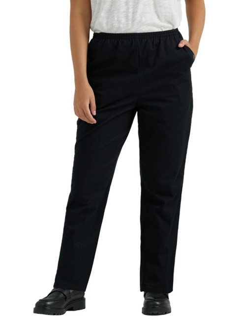 Chic Classic Collection womens Cotton Pull-on Pant With Elastic Waist Jeans, Black Twill, 18 US