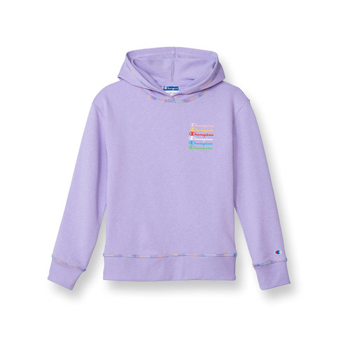 Champion Big Pullover Hoodie for Girls, Lightweight Sweatshirt, Graphics, Salty Purple-593040