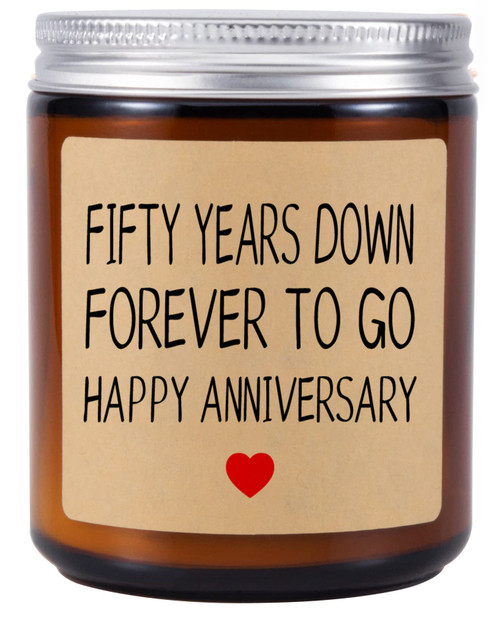 Scented Candle - 50 Years Anniversary Candle Gift for Couple, Happy 50 Anniversary Present for Him, Her, Husband, Wife, Wedding
