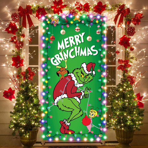 Grinch Christmas Door Cover with Lights Grinch Door Decorations Christmas Door Front Porch Decor Grinch Sign Grinch Christmas Supplies Grinch Christmas Door Cover with Lights Grinch Door Decorations Christmas Door Front Porch Decor Grinch Sign Grinch Christmas Supplies