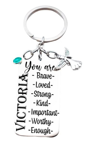 Sweet 16 - New Driver-1st Permit-Young Driver-Personalized Keychain- You are -Brave- Loved-Strong-Kind-Important-Worthy-Enough Sweet 16 - New Driver-1st Permit-Young Driver-Personalized Keychain- You are -Brave- Loved-Strong-Kind-Important-Worthy-Enough