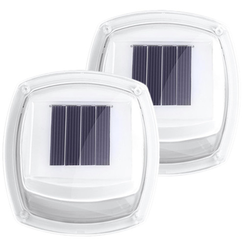 Yardenfun 2pcs Solar Step Light Wall Lamp Solar Steps Lights Stairs Fence Garden Light Solar Lights Outdoor Wall Mount Lights for Fence White 8 Led Induction Garden Lights Amorphous Silicon