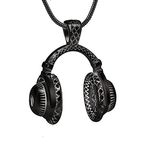 memorial jewelry Stainless Steel Fashion Headphone Pendant for Men Unisex Necklaces Keepsake Cremation Jewelry Urns Pendants