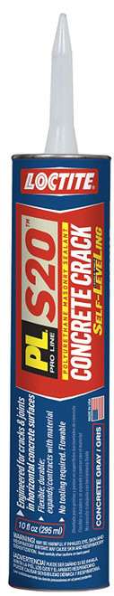 Loctite PL S20 Polyurethane Self Leveling Concrete Crack Sealant, 10 Ounce Cartridge, Masonry Gray (1618150)