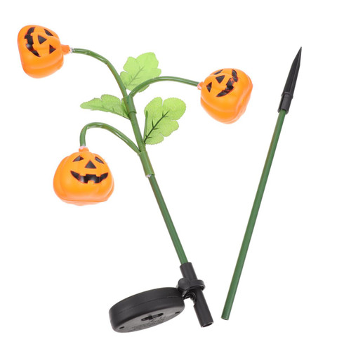 DOITOOL Solar Pumpkin Lantern Halloween Lights Solar Stake Light Halloween Decorations Halloween Garden Decor Solar Spike Lantern Solar Landscape Stake Light Outdoor Lawn Lamp Plastic