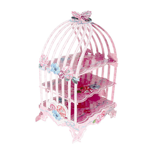 GRIRIW 1pc Cake Stand Dessert Display Rack Three- Tier Cake Tray Rack Cupcake Display Stand Cake Server Stand Dessert Holder Snack Stand Fruit Stand Reinforced Corrugated Paper Flowers