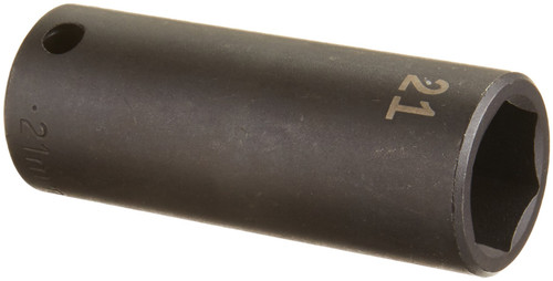 SK Hand Tool 34271 1/2-Inch Drive Deep Impact Socket, 21mm