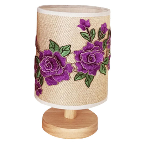 TOVINANNA Fabric Flower Table Lamp Decorative Table lamp USB Rechargeable Night lamp Wood nightstand lamp Bedside Lamps Small lamp Cloth Desk Light nightstand Light Fabric Bedroom Lights