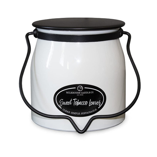 Milkhouse Candle Company, Creamery Glow Collection Scented Soy Candle: Butter Jar Candle, Sweet Tobacco Leaves, 16-Ounce