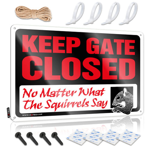 Personalized Man Cave Sign Keep Gate Closed No Matter What The Squirrels Say Sign Funny Kitchen Signs Small Metal Tin (Size : 30X40CM)