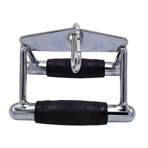 LAT Pull Down Bar,Rotating Press Down Bar,Tricep Rope,Strength Training Double D Row Handle Cable Attachment for Weight Workout,Cable Machine Accessories With Rubber Grips(Rubber Rotate)