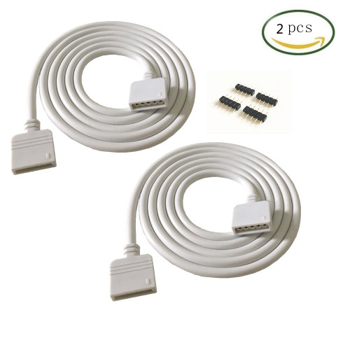 2PCS 1M 3.28ft 5 Color RGBW Extension Cable LED Strip Connector Extension Cable Cord Wire 5 Pin LED Connector for SMD 5050 3528 2835 RGBW LED Light Strip (2PCS )
