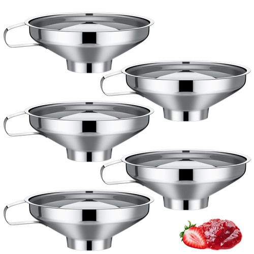 Ziliny 5 Pcs Canning Funnels for Kitchen Use Wide Mouth Stainless Steel Funnel for Mason Jar Metal Funnels Large Funnels for Filling Bottles and Transferring Liquid and Solid Ziliny 5 Pcs Canning Funnels for Kitchen Use Wide Mouth Stainless Steel Funnel for Mason Jar Metal Funnels Large Funnels for Filling Bottles and Transferring Liquid and Solid