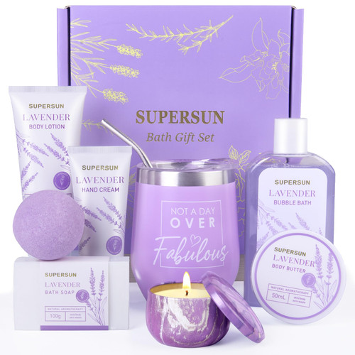 Christmas Gifts for Women, Lavender Spa Gift Basket Set,Unique Gift Basket for Women, Christmas Gifts for Women Mom Sister Best Friend Wife, Coworker Teacher Nurse Gifts