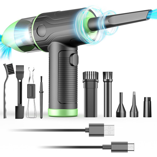 Compressed Air Duster Keyboard Cleaner 600000RPM Rechargeable Electric Air Duster Compressed Air Replace Canned air Air Duster & Vacuum 6000mAh for Computer Electronic