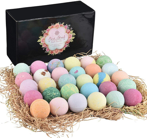 Bulk Bath Bombs Gift Set - 30 Bath Bomb Set by Pure Bomb - Bath Bombs for Kids, Women & Men! Moisturizing Shea Butter Bath Bomb Gift Set