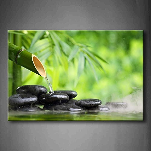 Green Spa Still Life With Bamboo Fountain And Zen Stone In Water Wall Art Painting The Picture Print On Canvas Botanical Pictures For Home Decor Decoration Gift Green Spa Still Life With Bamboo Fountain And Zen Stone In Water Wall Art Painting The Picture Print On Canvas Botanical Pictures For Home Decor Decoration Gift