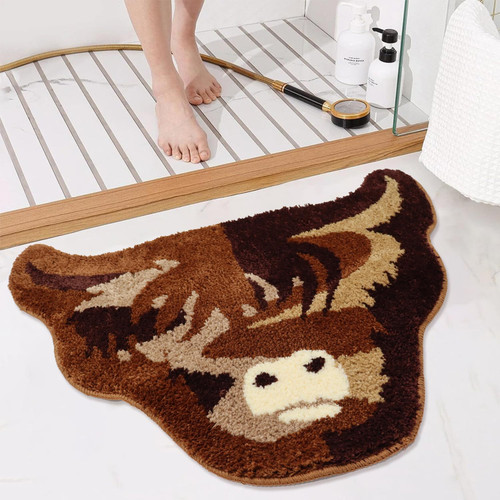 Oturgor Highland Cow Bathroom Rug Cow Bath Mat Brown Cute Animal Shaped Rug Non Slip Western Bathroom Decor Fun Cattle Area Rug Floor Mat for Kitchen Bedroom Decor Oturgor Highland Cow Bathroom Rug Cow Bath Mat Brown Cute Animal Shaped Rug Non Slip Western Bathroom Decor Fun Cattle Area Rug Floor Mat for Kitchen Bedroom Decor