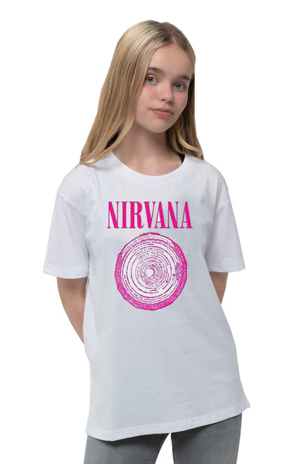 Nirvana Kids T Shirt Vestibule Band Logo Official White (Ages 7-14 Yrs) Size XX-Large (13/14 Yrs)