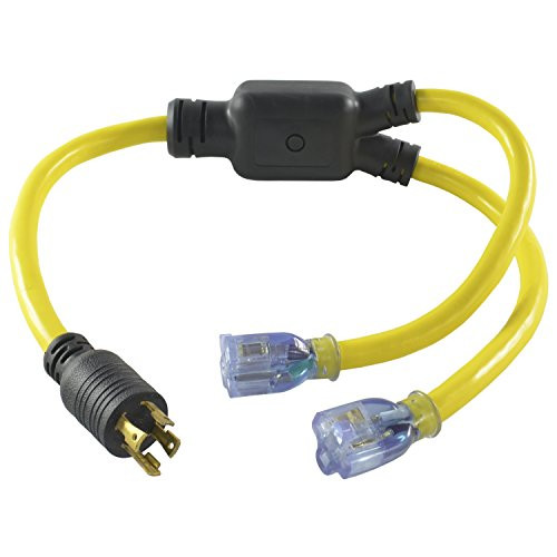 Conntek YL1430520S Generator Y Adapter 30 Amp L14-30P to 5-15/20R Connector