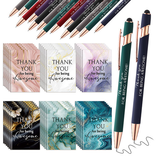 Kosiz 48 Pcs Staff Appreciation Gifts bulk thank you pens Motivational Pens Notepads Bulk Appreciation Gifts for Teacher Coworkers Employee Team Nurse Gifts