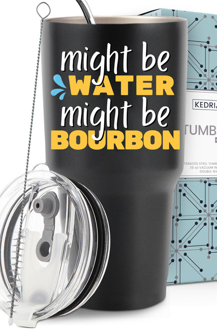 KEDRIAN Bourbon Tumbler 30oz, Funny Bourbon Gift Ideas, Cool Bourbon Gifts For Bourbon Lovers Men & Women, Gift Ready