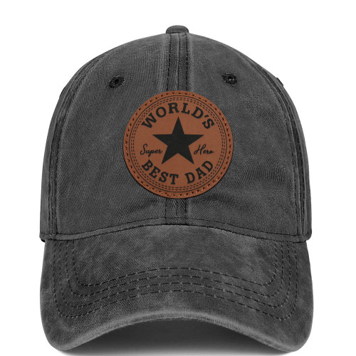 Worlds Best Dad Ever Hat Fathers Day Birthday Gifts for Dad Papa from Daughter Son Black Baseball Cap