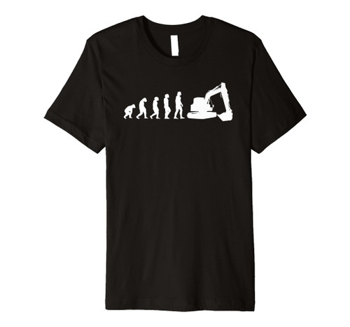 Excavator Driver Evolution Heavy Equipment Operator Premium T-Shirt