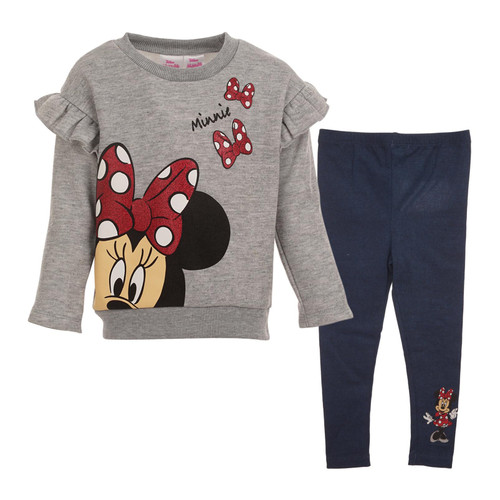 Disney Minnie Mouse Big Girls Fleece Pullover Sweatshirt Legging Set Grey 14-16 Disney Minnie Mouse Big Girls Fleece Pullover Sweatshirt Legging Set Grey 14-16
