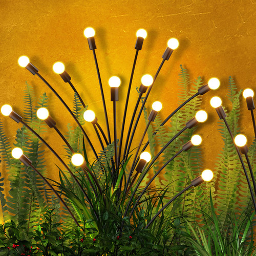 Solar Garden Lights, Upgraded Solar Lights Outdoor Waterproof 4 Pack 8 LED, Firefly Lights Solar Powered Outdoor,Swaying Light for Garden/Patio/Pathway Decor