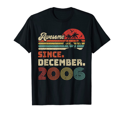 16 Year Old Awesome Since December 2006 16th Birthday T-Shirt