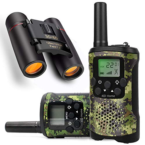 Ideahome Kids walkie talkies Binoculars Toys - Kids Binocular 2 Way radios walkie Talkie 3 Miles Long Range walky Talky Children Outdoor Toys Best Gifts for Boys and Girls (camo)