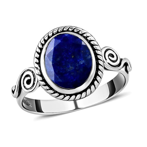 Shop LC Handmade Blue Lapis Lazuli Ring for Women Jewelry 925 Sterling Silver Jewelry Size 9 Ct 2.5 Birthday Gifts Christmas Gifts for Women
