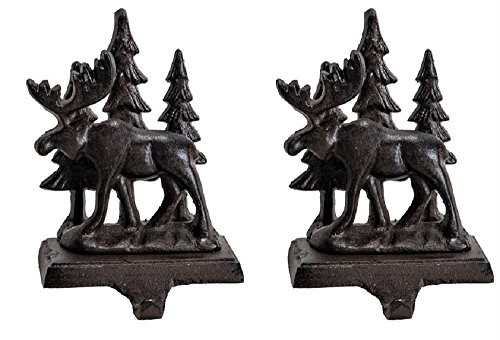 Wilderness Moose Cast Iron Stocking Holder - Set of 2