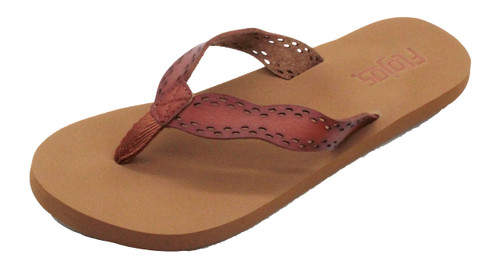 FLOJOS Women's WILLA Flat Sandal, TAN, 11