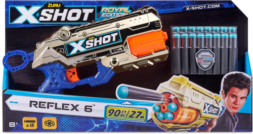 X-Shot Excel Royale Edition Reflex 6 Foam Dart Blaster Combo Pack (16 Darts) by ZURU X-Shot Excel Royale Edition Reflex 6 Foam Dart Blaster Combo Pack (16 Darts) by ZURU