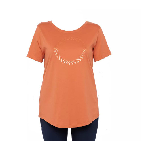 Nike Women's Sportswear Icon Clash Graphic Tee(Rust, 1X)