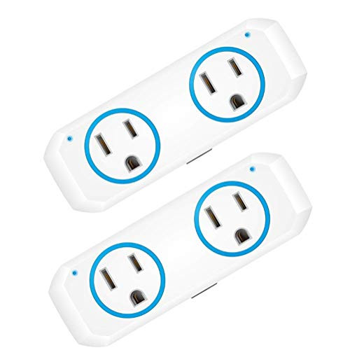 Smart Wifi Outlets Compatible with Alexa Google Assistant IFTTT, Smart Outlet Voice APP Remote Control Socket from Anywhere with Timer Function 2-Pack