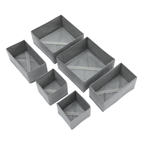 Cabilock 6pcs clothes storage box Bra Storage Holder socks Organizer panties clothes storage organizer socks and underwear closet storage drawer baby non-woven fabric underwear rack