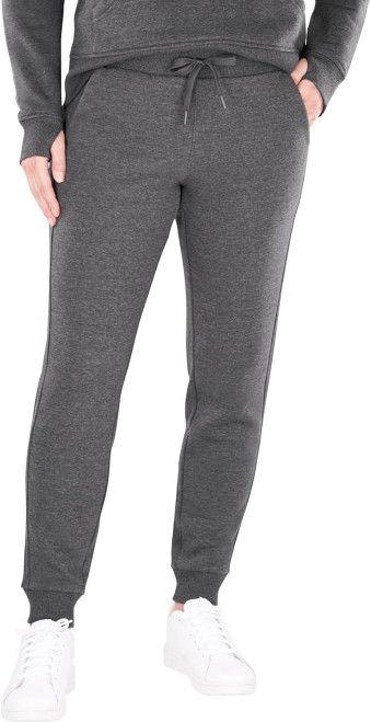 Member's Mark Women's Ribbed Active Jogger (US, Alpha, Large, Regular, Regular, Heather Charcoal Grey)