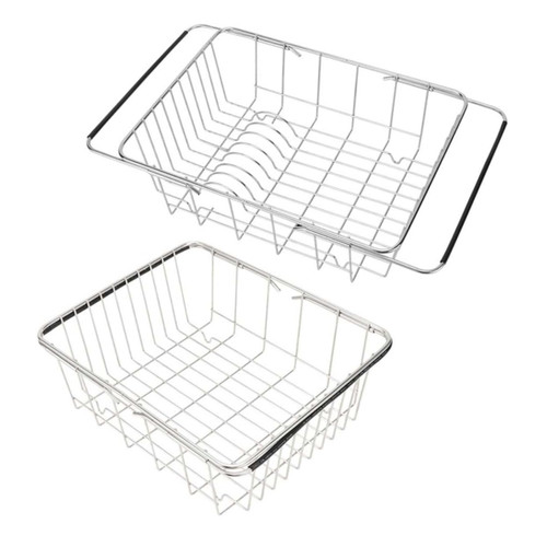 HAKIDZEL Metal Strainer Stainless Steel Colander Berry Colander Kitchen Strainer Fruit Washing Basket Vegetable Strainer Dish Drying Rack Sink Drain Basket Stainless Steel Rack Dishes Food