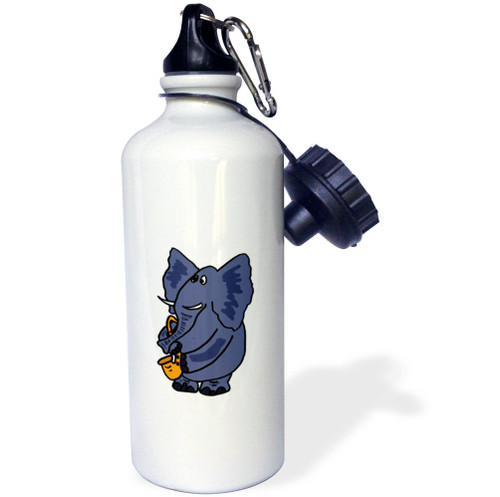 3dRose Funny Elephant Playing The Saxophone-Sports Water Bottle, 21oz , 21 oz, Multicolored