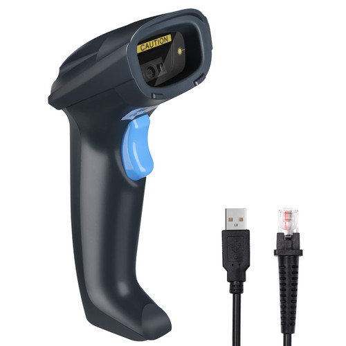 OBZ USB Barcode Scanner 2D 1D Handheld Bar Code Scanner, Wired Automatic QR Code Scanner PDF417 Data Matrix Bar Code Reader for Mobile Payment, Store, Supermarket, Library, Warehouse