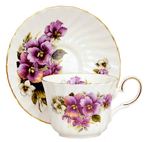 Pansy Fine English Bone China tea cup and saucer (1) Pansy Fine English Bone China tea cup and saucer (1)