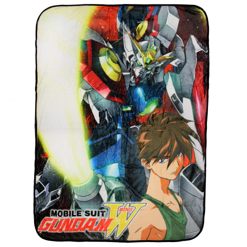 Bioworld Mobile Suit Gundam Wing Anime Shenlong Super Soft Plush Throw Blanket 45" x 60"